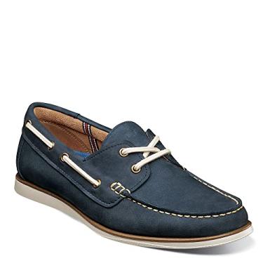 Imagem de Florsheim Atlantic Moc Toe Sapato náutico masculino sem cadarço, Azul marino, 39