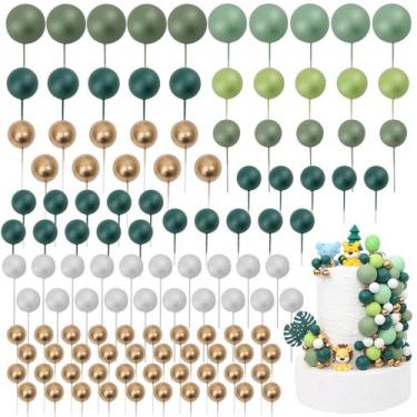Imagem de Cake Toppers Acmee 115 peças Ball Foam Green Theme, tema de aniversári