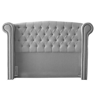 Imagem de Cabeceira Cama Box Casal Queen Size Adelle 160cm Com Frame Linho Cinza - Desk Design