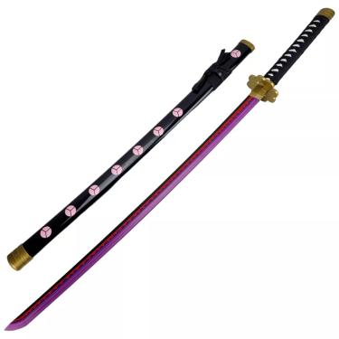 Imagem de Espada Roronoa Zoro Katana Shusui De Bambu Com LED Cosplay One Piece Decoração