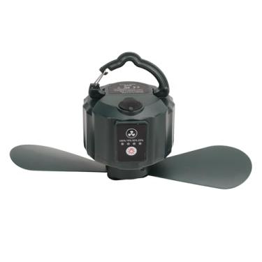 Imagem de Domary Ventilador de Teto para Barraca, Ventilador Elétrico Com Luz USB Com Controle Remoto, Bateria de íon de Lítio para Camping, Pesca, Escritório, Quarto (Verde 10400mAh)