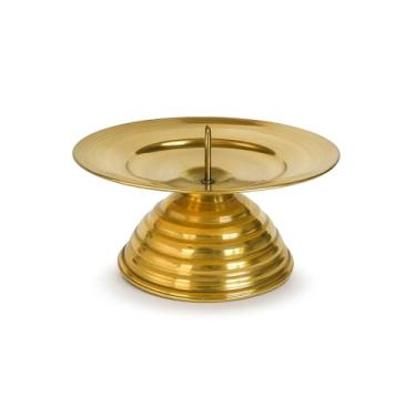 Imagem de Castiçal Artesanal Em Latão Dourado Para Velas – Decoração Clássica E Elegante Feito À Mão