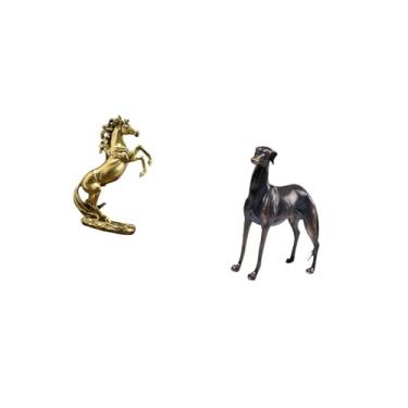 Imagem de Fenteer Elegante Estatueta de Resina para Equinos E Galgos, Peça Central de Mesa, Escultura Animal Feita à Mão para Decoração de Casa, Hotel, Estante, Lareira