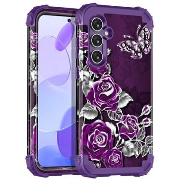 Imagem de Hekodonk Capa para Galaxy S23 FE, três camadas de proteção resistente à prova de choque de plástico rígido + silicone macio capa protetora contra quedas de corpo inteiro para Samsung Galaxy S23 FE