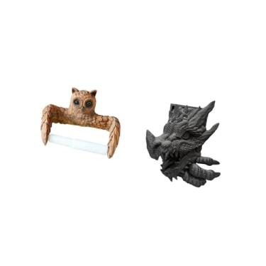 Imagem de Fenteer Organizador de Papel Higiênico E Porta-livros de, Desenho Animado, Dispensador Decorativo E Suporte para Livros para Decoração de Casa, Cozinha