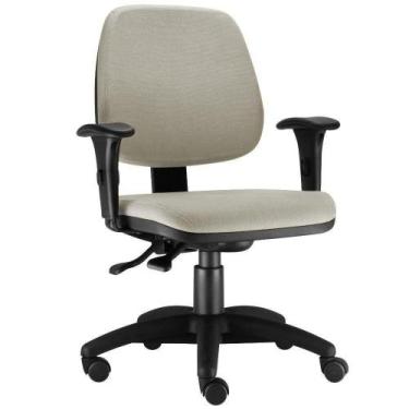 Imagem de Cadeira Giratória Job L02 Executiva Ergonomica Escritório Suede Bege -