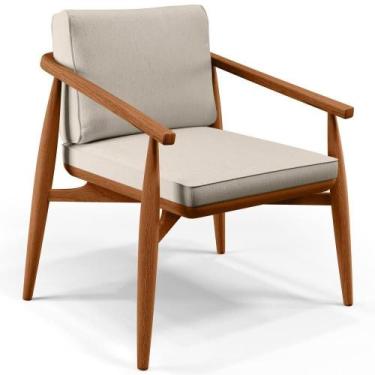 Imagem de Poltrona Com Cintas De Corano Linho Cru - LYAM DECOR