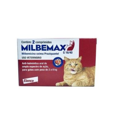 Imagem de Vermífugo Milbemax Gatos de 2 a 8kg Elanco 2 Comprimidos