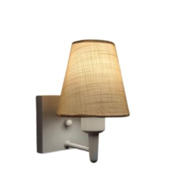 Imagem de Arandela Quadrada Md-2034 Branco Cúpula Em Tecido Cone Palha - Bivolt