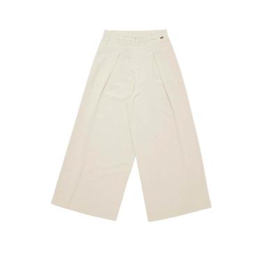 Imagem de Calça Feminina Biamar Pantalona Pregas Bolsos Bege Claro-Feminino