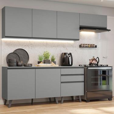 Imagem de Armário De Cozinha Completa 260Cm Cinza Nice Madesa 12 Cinza