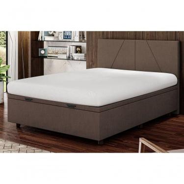 Imagem de Base Cama Box Baú Casal Veludo Skybox Marrom