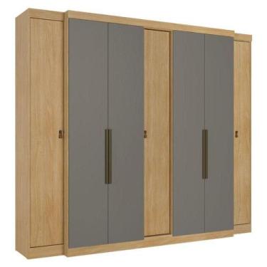 Imagem de Guarda Roupa Casal Supremo 7 Portas Nogal Gris Acetinado - Thb - THB M