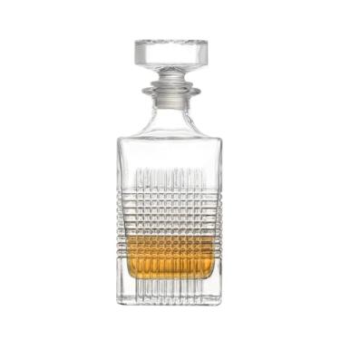 Imagem de Crystal Whiskey Decanter Set and 6 Glasses for Liquor , Elegant liquor glass decanter, Decanters for Alcohol, The Perfect Engraved Decanters for Bourbon, Brandy and Vodka, Gifts for Men (Triangle)