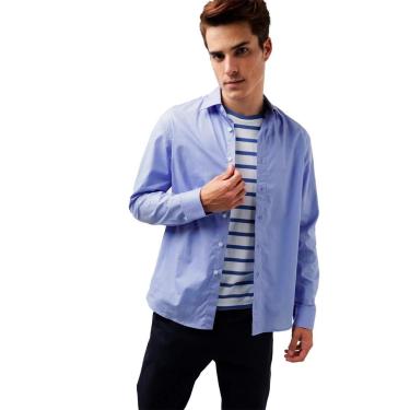Imagem de Camisa Ellus Masculina Tricoline LY Slim Italian Azul-Masculino