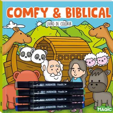 Imagem de Livro - Colorir Comfy and Biblical - Com 4 Canetinhas