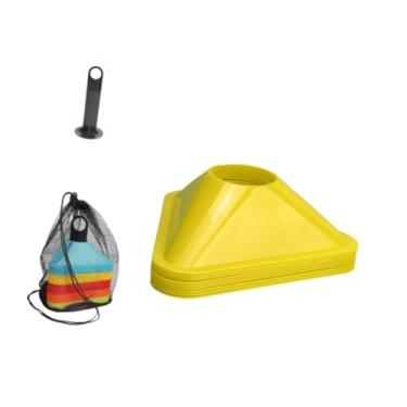 Imagem de YIJU 10x Cones de Treinamento Triângulo de Futebol Cross Training com Suporte, Amarelo