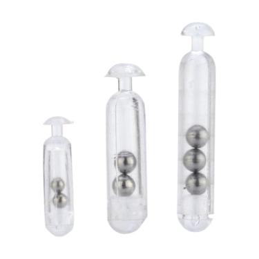 Imagem de Chiffonade 30 peças de tubos de inserção de iscas de pesca, chocalhos de PVC com bolas de aço inoxidável para pesca em água doce e salgada