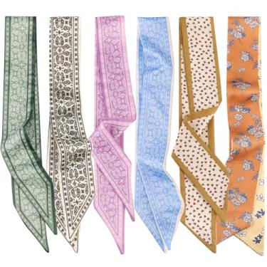 Imagem de DAZZLEBRITE Cachecóis femininos estilosos, multifuncionais, boêmios, para bolsa, cabeça, pescoço, acessórios de cabelo, A03, 35.5 Inch