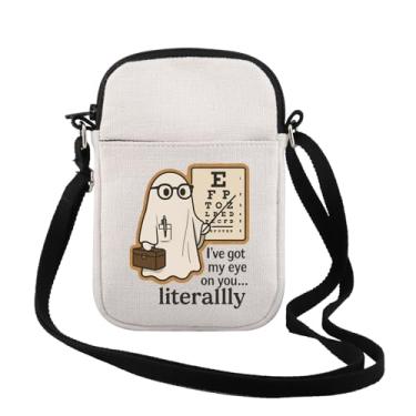 Imagem de TSOTMO Optometry Ghost Gift Ophthalmologist Funny Eye Doctor I've Got My Eye On You Bolsa tiracolo Presente Médico de Dia das Bruxas, My Eye Cr, Tendência
