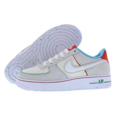 Imagem de Nike Big Kid's Air Force 1 LV8 2 BG marfim pálido/branco-vermelho picante (FQ8350 110), Marfim claro/vermelho picante/azul báltico/branco, 4.5 Big Kid