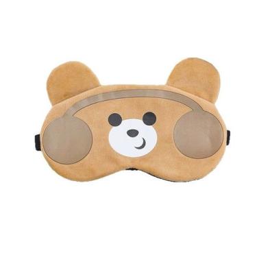 Imagem de Máscara de olhos Cute Bear Plush Cartoon Sleep Mask com fones de ouvid