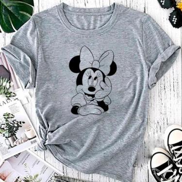 Imagem de T-shirt Blusa Linda Mickey Minnie Mouse Fofa Camiseta Feminina Camisa 