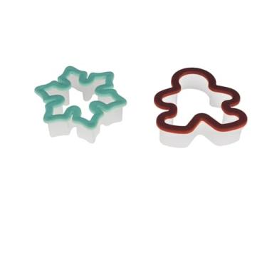 Imagem de Conjunto de cortadores de biscoito confortáveis e aderentes para Natal, flocos de neve, árvore de Natal e pão de gengibre, pacote com 3 unidades no total