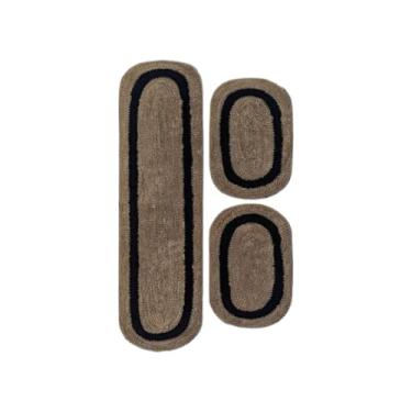 Imagem de Jogo de Tapete de Cozinha，Malha Gel Cozinha Antiderrapante e Durável Suave Ao Toque(Avelã/Preto)