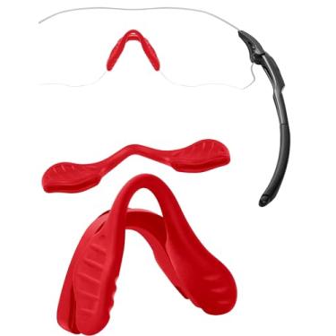 Imagem de HILEEN Almofadas de nariz de substituição para Oakley EVZero Path OO9308 | EVZero Pitch OO9383 | EVZero Range OO9327 | EVZero Stride OO9386 | EVZero Blades OO9454 Óculos de sol 1 conjunto - Vermelho