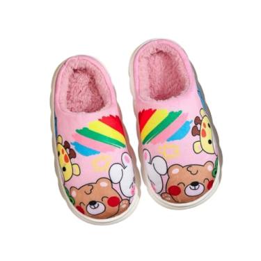 Imagem de Pantufas de animais para meninas e meninos, quentes, macios, antiderrapantes para crianças pequenas, rosa, 12-12.5 Little Kid