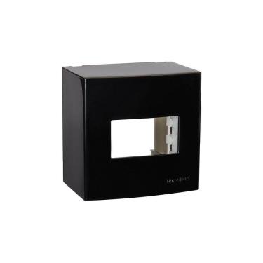 Imagem de Caixa De Sobrepor Com Suporte Margirius Sleek 75x75 Para 1 Módulo Preto Ebony