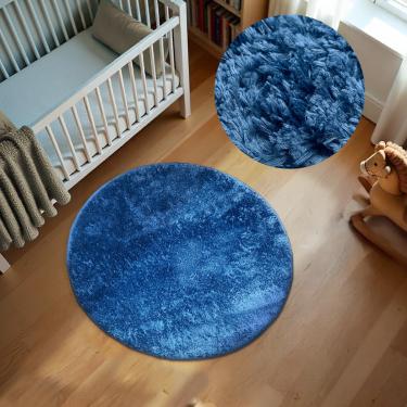 Imagem de 1 Tapete Quarto Infantil Peludo Redondo 1,00m Oa Cl Azj