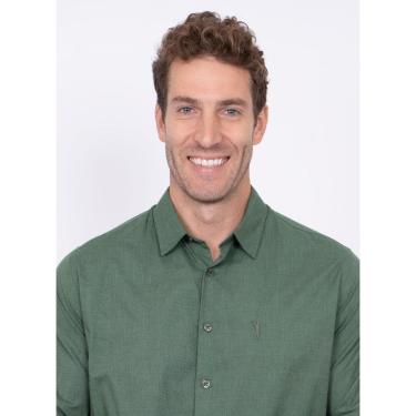 Imagem de Camisa Aleatory Fil a Fil Manga Longa Esmeralda-Masculino