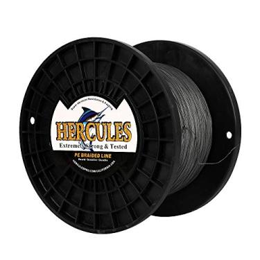 Imagem de Hercules linha de pesca trançada super fundida 8 fios de 10 lb a 300 lb teste para água salgada, 109/328/547/1094 jardas (100 m/300 m/500 m/1000 m), diamante.#0,12 mm-1,2 mm, desempenho de alto nível, cores variadas, Cinza, 300LB-1.20MM-1094YDS(1000M)-8 STRANDS