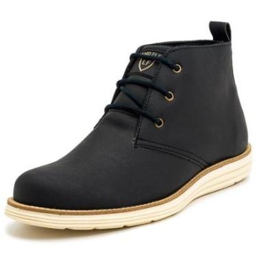 Imagem de Sapato Casual Masculino Cano Alto Liso com Sola Costurada e Cadarço-Masculino