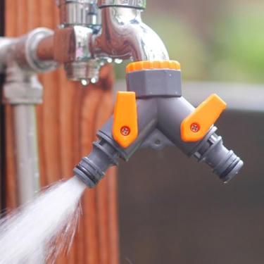 Imagem de Divisor de conexão rápida de mangueira tipo Y de 3 vias, acessórios para sistema de irrigação de jardim, válvula de desviador de água