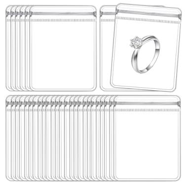 Imagem de Gallipower 40 peças de bolsa de viagem pequena para joias, bolsas de armazenamento de plástico transparente, organizador de joias de viagem, pequenos sacos de joias a granel para brinco, anel, colar