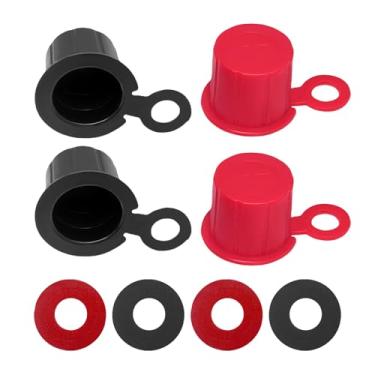 Imagem de Lyxheth 8 peças de capa de terminal de bateria de carro, protetor de terminal de bateria, tampas de poste superior de veículo com arruelas, acessórios de carro, capas protetoras isolantes negativas