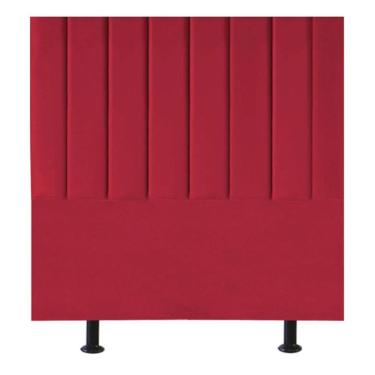 Imagem de Cabeceira Estofada Cama Box Solteiro 90 Cm Marina Suede vermelho