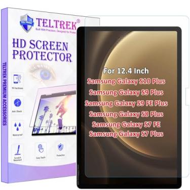 Imagem de TELTREK Pacote com 2 protetores de tela projetados para Samsung Galaxy Tab S10 Plus/Tab S9 Plus/Tab S9 FE Plus/Tab S8 Plus/Tab S7 FE/Tab S7 Plus 12,4 polegadas Nano Fiber Protetor de tela de vidro