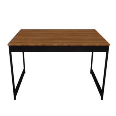 Imagem de Mesa Jantar Sala De Estar Estilo Industrial Madeira Pés De Aço Wild Camaleão(Nogal)