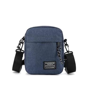 Imagem de 1 bolsa tiracolo feminina e masculina para celular, bolsa de moedas, alça de ombro, carteira, bolsa de viagem, 14 x 19 x 5 cm, Azul, Retrô