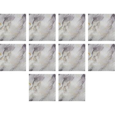 Imagem de Placa Adesiva Autocolante Kit 10 Uni Papel Parede Marmore Falso Decoraça Sala Estar Cozinha Banheiro Casa Reforma Obra