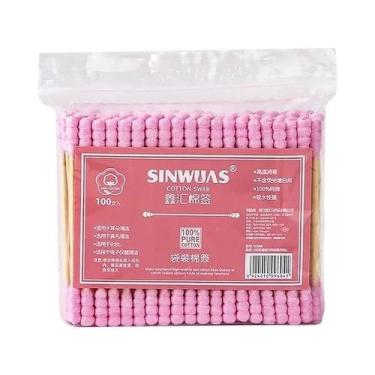 Imagem de Cotonetes Duplos Para Mulheres, Pacote Com 100 Unidades, Bastões De Ma