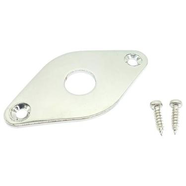 Imagem de Jack plate canoa LOSANGO RETO para guitarra Cromada DOLPHIN
