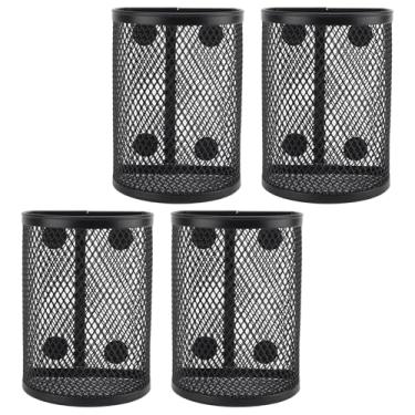 Imagem de Ymiko Suporte Magnético Semicircular para Caneta Com Design de Malha de Metal, Organizador de Mesa Multifuncional de Grande Capacidade para Escritório, Escola e Uso Doméstico Contém Canetas, Lápis,