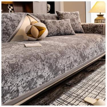 Imagem de SPXMQSS Capas de sofá para sofá secional, capas de assento de sofá de chenille, capas de sofá universais antiderrapantes de canto em forma de L, capas de almofada de sofá seccionais, protetor de