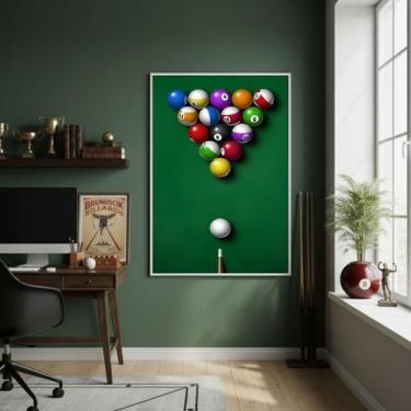 Imagem de Quadro Decorativo Jogo De Sinuca-70x50cm Mold Preta - Quadros On-line