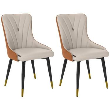 Imagem de Kit 2 Cadeiras de Jantar Estofada Verona Design Italiano Encosto Anatô